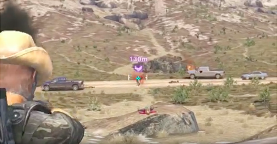 Pistol kill from 130M thanks to the NoScope open-cross reticle